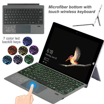 Bluetooth Keyboard Backlit Wireless Touchpad For Microsoft Surface Pro 3/4/5/6/7