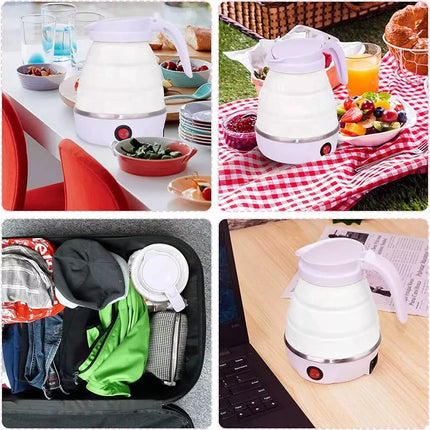 600ml Folding Electric Water Kettle Silicone Collapsible Kettle AU Plug Tea Pot