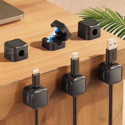 12Pcs Magnetic Cable Wire Clips Tidy Cord Lead Organiser USB Charger Cable Holder
