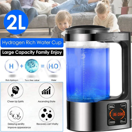 2L Electric Hydrogen Rich Alkaline Water Ionizer Generator Machine 220V Home