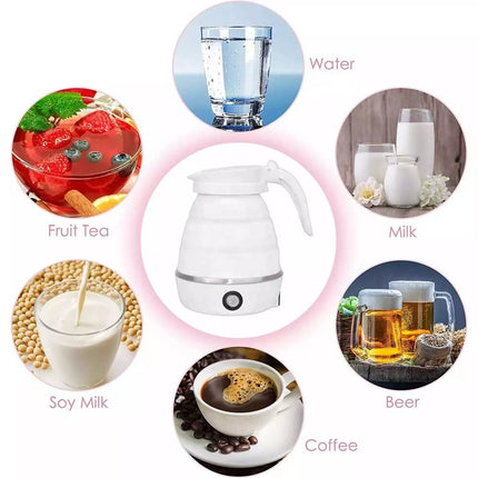 600ml Folding Electric Water Kettle Silicone Collapsible Kettle AU Plug Tea Pot