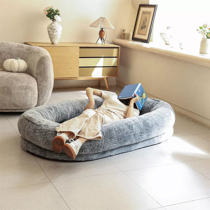 XXL Human-Sized Dog Bed Washable Orthopedic Pet Bed Bean Bag with Soft Blanket