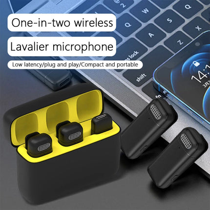 2Mic Wireless Lavalier Microphone For Phone Android iPhone iPad Vlog Live Stream