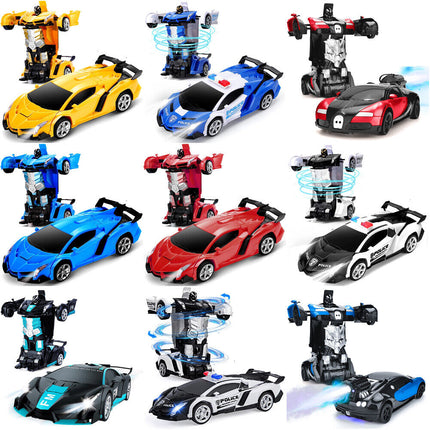 Transformer RC Robot Car 2 IN1 Remote Radio Control Xmas Gift Toys for Kids Blue/White