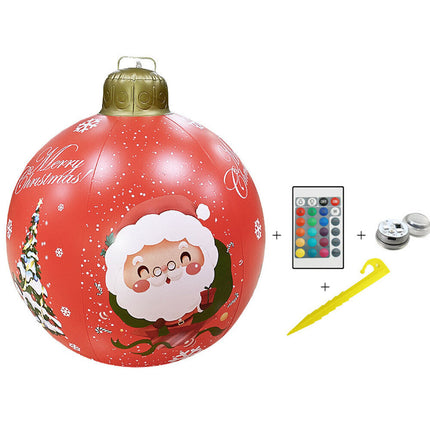 24 Inch Inflatable Christmas Ball Decorations Outdoor Rechargeable LED Light