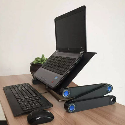 Portable Foldable Laptop Stand Desk Table Tray Adjustable Bedside w Mouse Pad