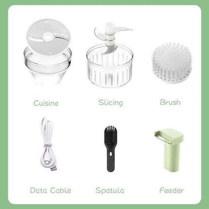 4 in 1 Mini Handheld Electric Vegetable Cutter Wireless Food Chopper Grinder