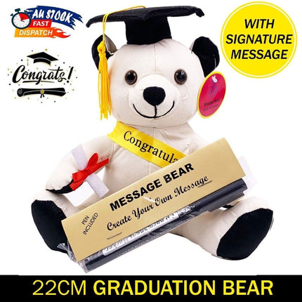 22cm Congratulations Graduation Bear with Pen Graduation Signature Message Gift