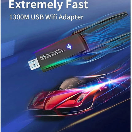 1300Mbps USB 3.0 Wireless WiFi Receiver Bluetooth Adapter 5GHz Dual Band Dongle