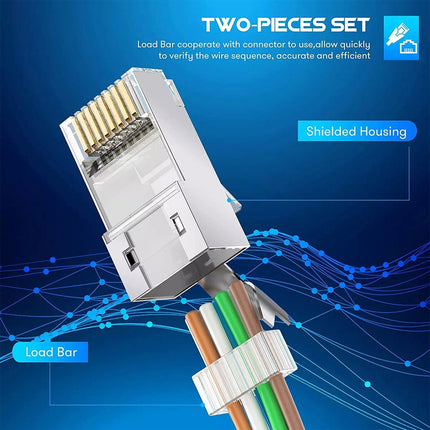 100Pcs Of RJ45 Cat7 & Cat6A No-Pass Through Connectors RJ45 Modular Plug 50UM
