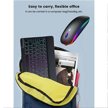 Black Bluetooth Wireless Keyboard Cordless Mouse Backlit Portable For Laptop Desktop