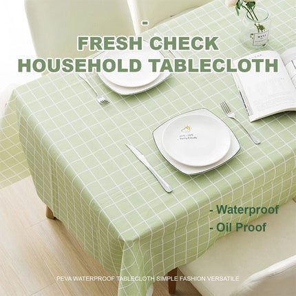 Scandinavian Green Rectangle Table Cloth Water Stain Resistant PEVA Party Tablecloth Desk Cover Mat