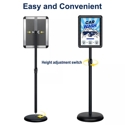 A4 Floor Poster Stand Foyer Pedestal Sign Holder Business Menu Display Stand