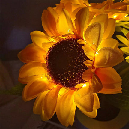 2 Head LED Sunflower Night Light Home Decorative Flower Lamp Rechargeable
