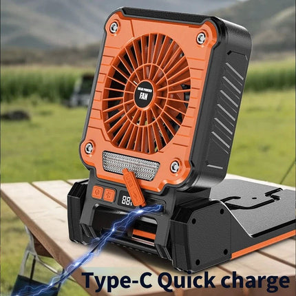 37300mAh Solar Charging Camping Fan with LED light Rechargeable Battery Lantern