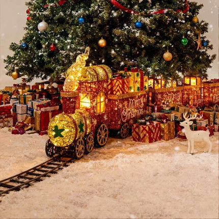 Lighted Christmas Decorations 3 Trains Snowman Light up Front Yard Solar Powered