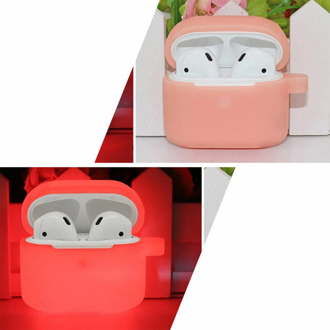 AirPods 3rd Gen Silicone Case Glow-in-the-Dark Protective Cover Shockproof Soft Skin Red