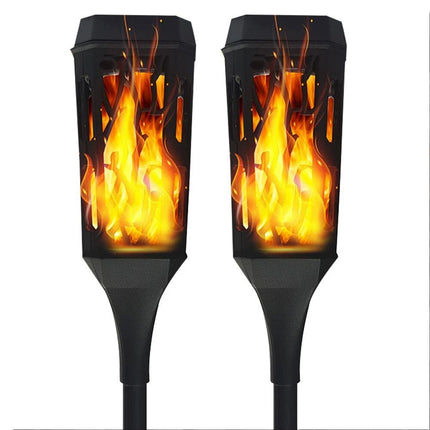 2 Packs Halloween Decoration Outdoor Solar Lights Torch Light Flickering Flame Pathway