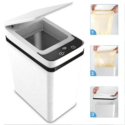 12L Rectangle Kitchen Automatic Dust Sensor Bin Smart Touchless Waste Trash