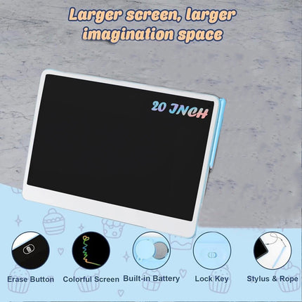 Blue 20" LCD Kids Writing Tablet Drawing Board Hand writing Pad Boys Girls Toy