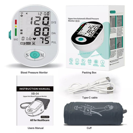 Digital Blood Pressure Monitor Upper Arm Automatic BP Machine Heart Rate Monitor