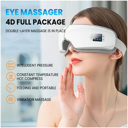 Bluetooth Music Eye Care Massager 180°Folding with Heat Vibration 5 Massage Mode