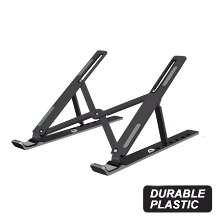 Black Durable Plastic Ergonomic Portable Adjustable Laptop Stand Foldable Desktop Tripod Tray Holder