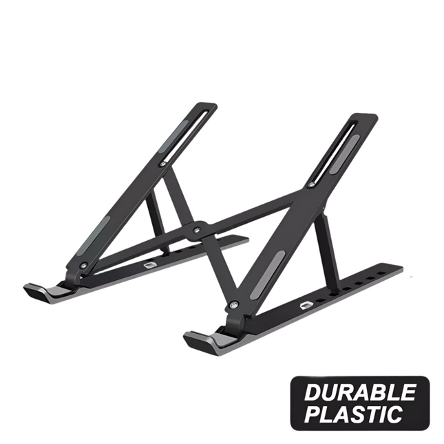 Black Durable Plastic Ergonomic Portable Adjustable Laptop Stand Foldable Desktop Tripod Tray Holder