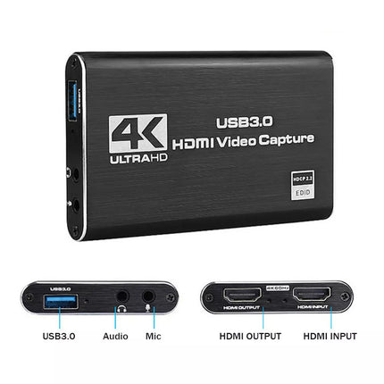 4K HDMI Capture Card for Streaming 60FPS USB 3.0 Game Audio Video Capture Card