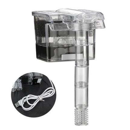 Mini Aquarium Fish Tank Waterfall Hang On External Oxygen Pump Water Filter