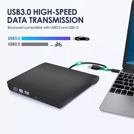 USB 3.0 External DVD CD VCD Writer Burner Reader Player Optical Drive for Laptop