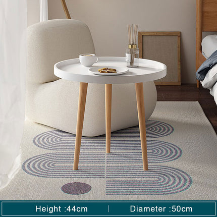Large Round Side Table Wood Living Room Coffee End Table Bedside Decor Table