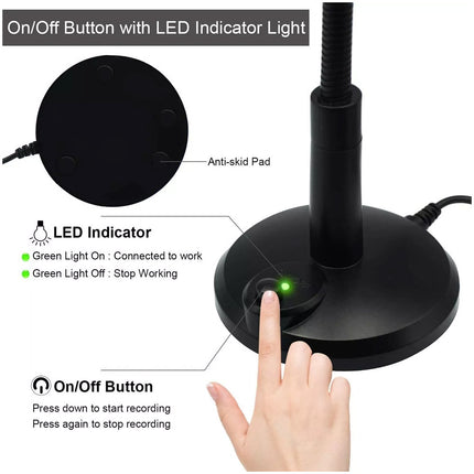 Desktop Mini USB Stand Microphone Mic For Desktop Laptop PC Computer 360°