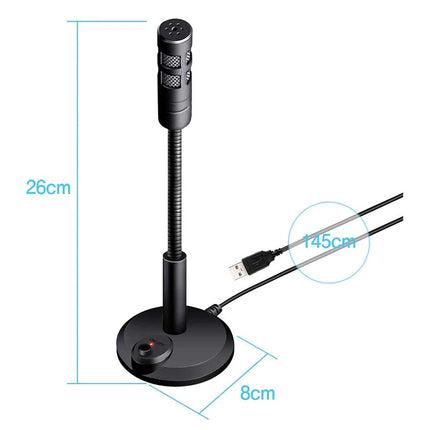 Desktop Mini USB Stand Microphone Mic For Desktop Laptop PC Computer 360°