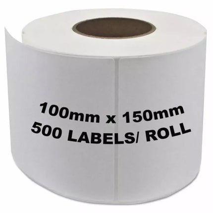 (2 Rolls) Direct Thermal Shipping Label 100x150mm (500 Labels Per Roll ) 4x6'