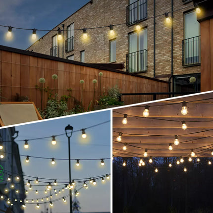 20M Connectable LED Festoon String Lights Xmas Wedding Party Patio Dimmable