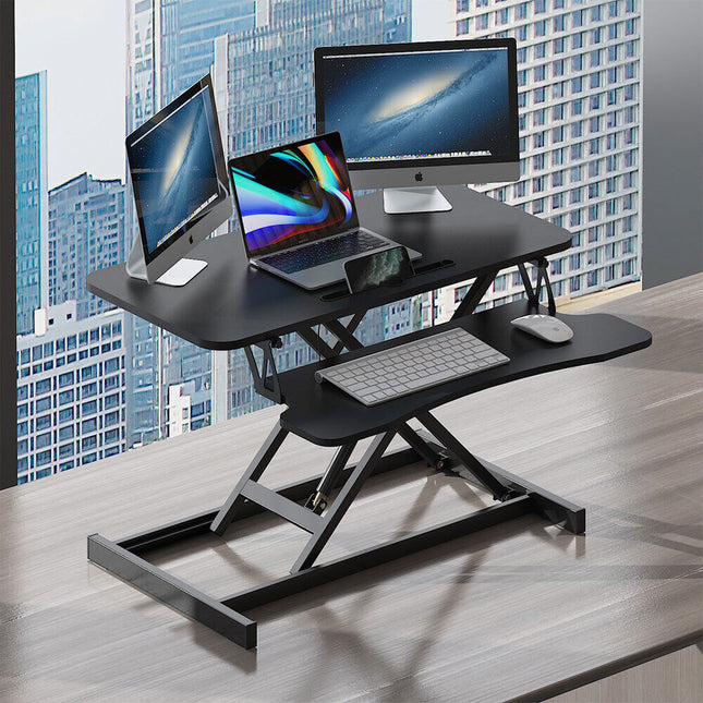 Standing Desk Laptop Riser Height Adjustable Stand Up Sit Stand Computer Shelf