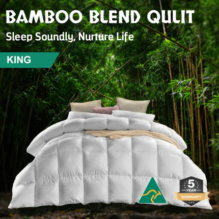 King 200GSM Microfiber Bamboo Blend Lightweight Comfort Quilt Duvet Odor Free