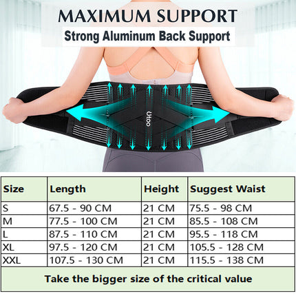 Therapy Lumbar Lower Back Brace Support Pain Relief Posture Orthosis Waist Belt