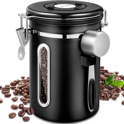 1.8L Coffee Canister Airtight Coffee Storage Jar Vacuum Storage Bean Container