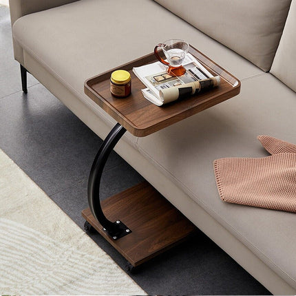 Movable Coffee Side Table Laptop Desk Bedside Sofa Tea End Tables Wooden Metal