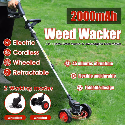 Cordless Electric Grass String Trimmer Lawn Cutter Brush Mower Whipper Snipper