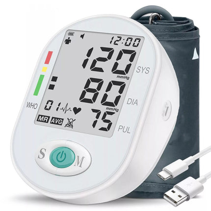 Digital Blood Pressure Monitor Upper Arm Automatic BP Machine Heart Rate Monitor