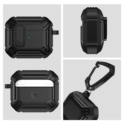 Black Armor Case FOR Apple AirPods Pro, Heavy Duty Shockproof Earphone Protective Cover