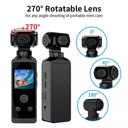 Handheld Action Camera 4K 270° Rotatable 30M Waterproof WIFI Pocket Camera