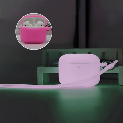 AirPods 3rd Gen Silicone Case Glow-in-the-Dark Protective Cover Shockproof Soft Skin Pink