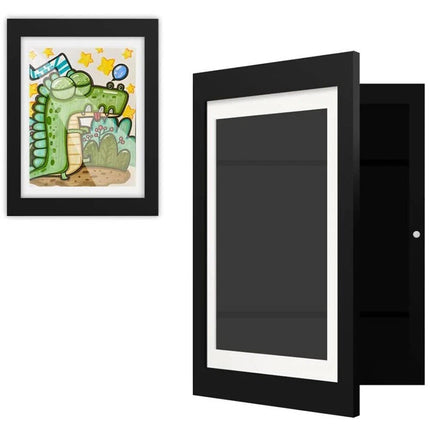 A3 A4 Artists Frames Hold 150 Pictures Creative Art Wooden Artwork Display- Black