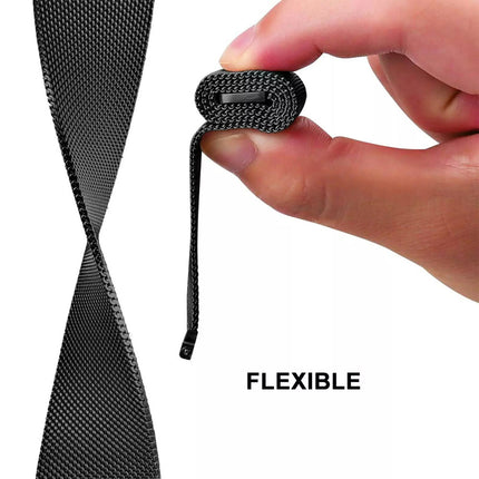 Black Fitbit Luxe Band Replacement Magnetic Wristband Watch Soft Stainless Steel Strap