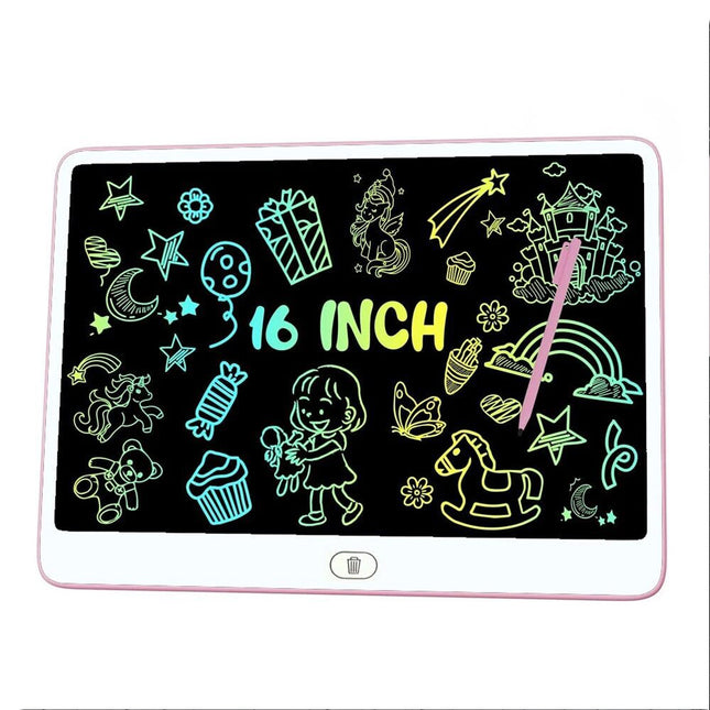 Pink 16" LCD Kids Writing Tablet Drawing Board Hand writing Pad Boys Girls Toy