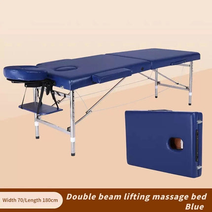 Blue Portable Folding Massage Table Bed Beauty Acupuncture Spa Chair Adjustable 180cm